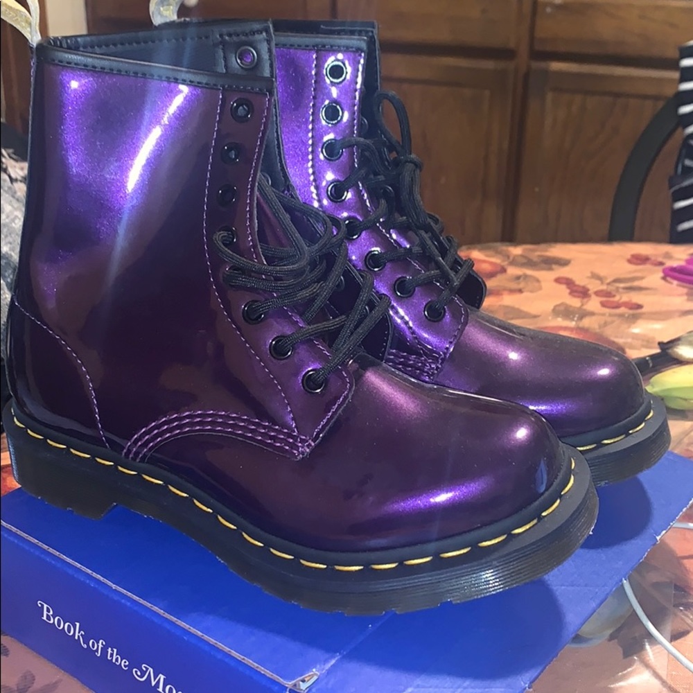 Dr. Martens Women’s Vegan Chrome Boots - Purple